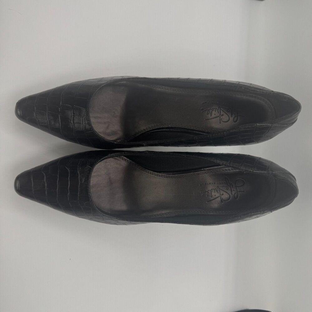 Life Stride Soft System Women's Shoes Sz 9 Black Faux Reptile Pumps 3" Heels - Picture 3 of 12